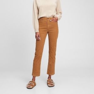 Gap High Rise Vintage Slim Corduroy With Washwell in Camel Tan